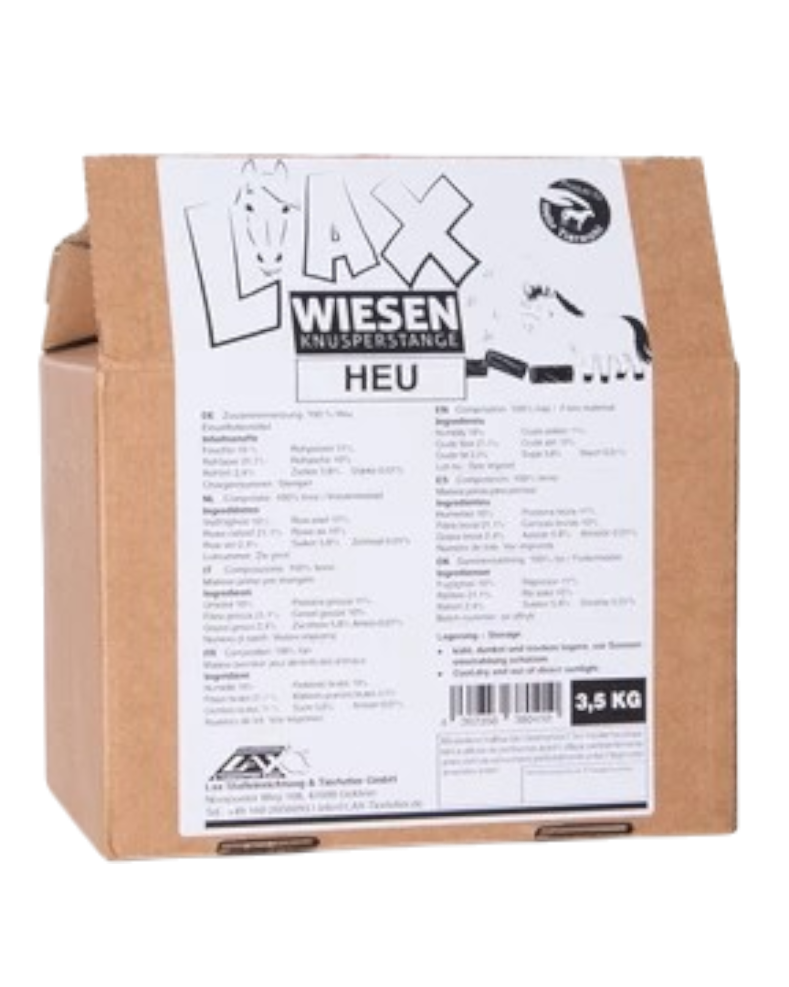 Lax Meadow Nibble Block Hay/Vegetable 3.5 kg – Healthy nibble blocks for horses (4 pcs)