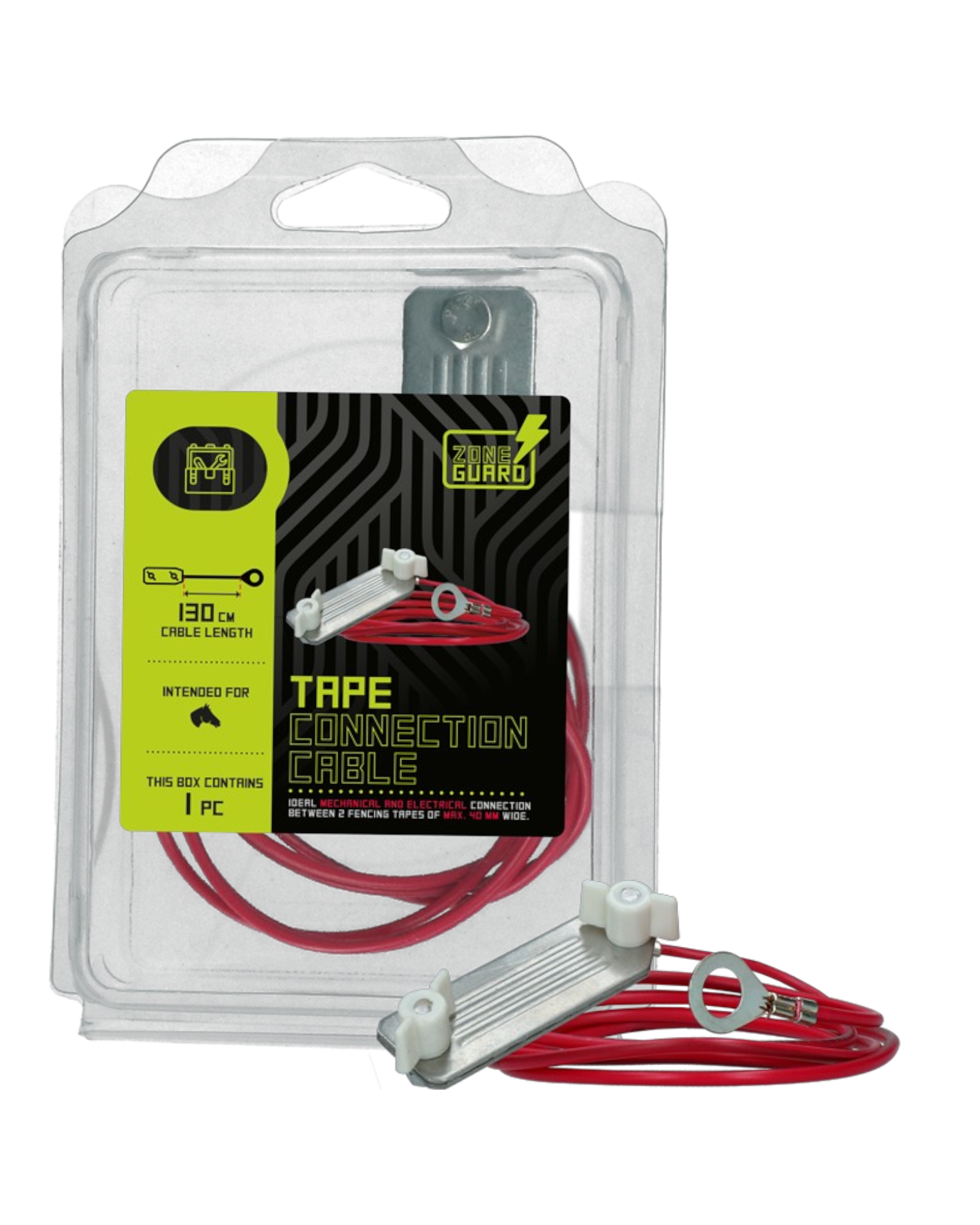 ZoneGuard Tape Verbindingskabel 130 cm – Verbindingskabel voor hekwerklint
