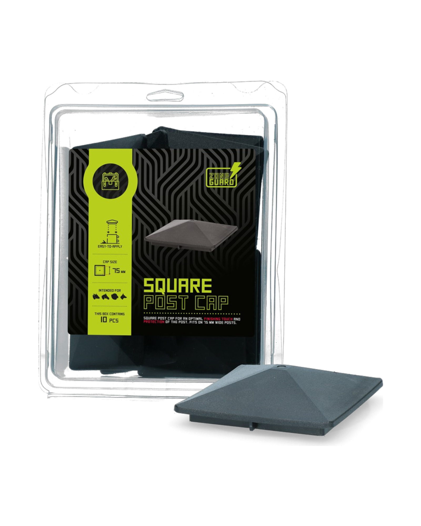 ZoneGuard Post Cap 75 x 75 mm – Zaślepka na słupek ogrodzeniowy