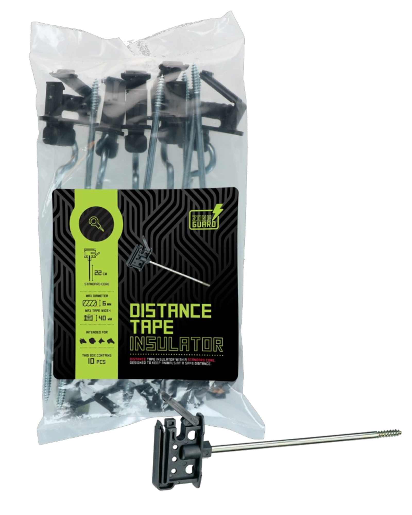 ZoneGuard Distance Tape Insulator 22 cm – Izolator dystansowy do taśmy 40 mm