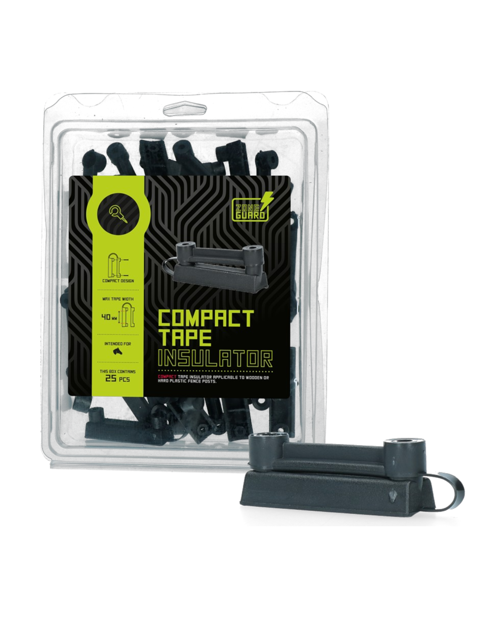 ZoneGuard Compact Tape Insulator 40 mm – Izolator do taśmy ogrodzeniowej