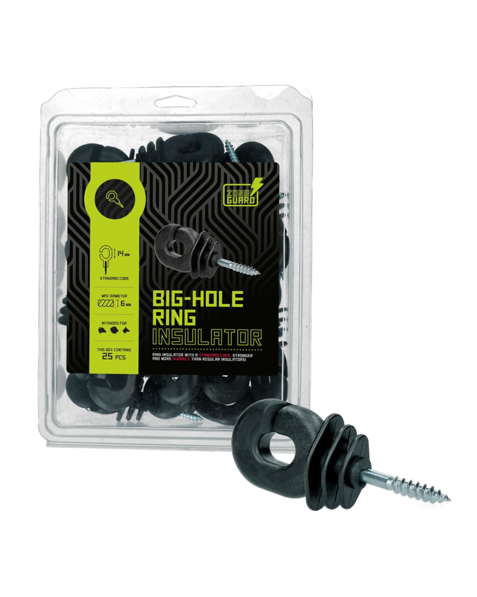 ZoneGuard Big-Hole Ring Insulator – Izolator pierścieniowy do drutu kolczastego i lin