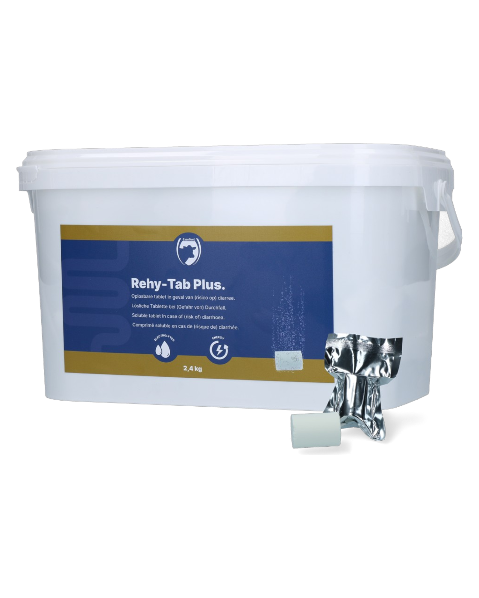 Excellent Rehy-Tab Plus 2.4 kg (48 effervescent tablets) – electrolytes for diarrhea for calves, foals, lambs, kids and piglets