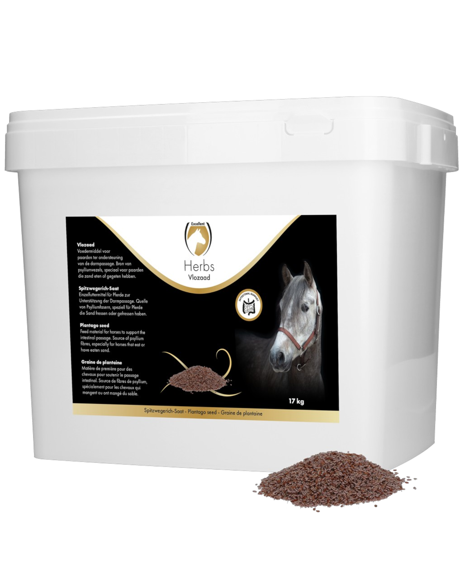 Excellent Horse Herbs Plantago Seed 17kg – Natural psyllium seeds for horses