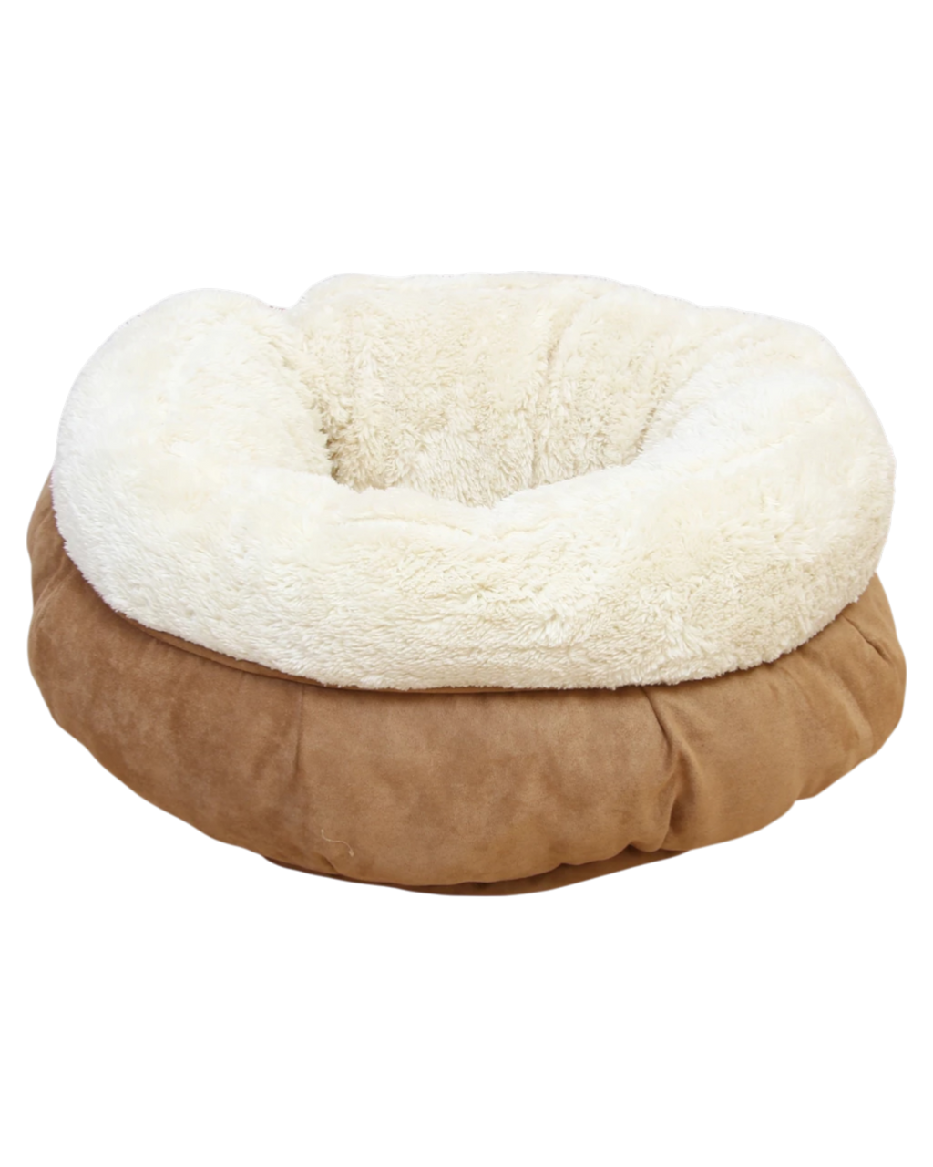 AFP Lammwoll-Donut-Bett – ein gemütliches Bett für Hunde und Katzen, beige