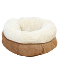 AFP Lammwoll-Donut-Bett – ein gemütliches Bett für Hunde und Katzen, beige