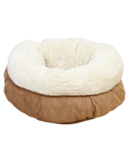 AFP Lammwoll-Donut-Bett – ein gemütliches Bett für Hunde und Katzen, beige