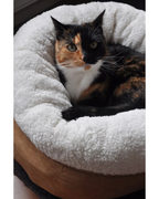 AFP Lammwoll-Donut-Bett – ein gemütliches Bett für Hunde und Katzen, beige