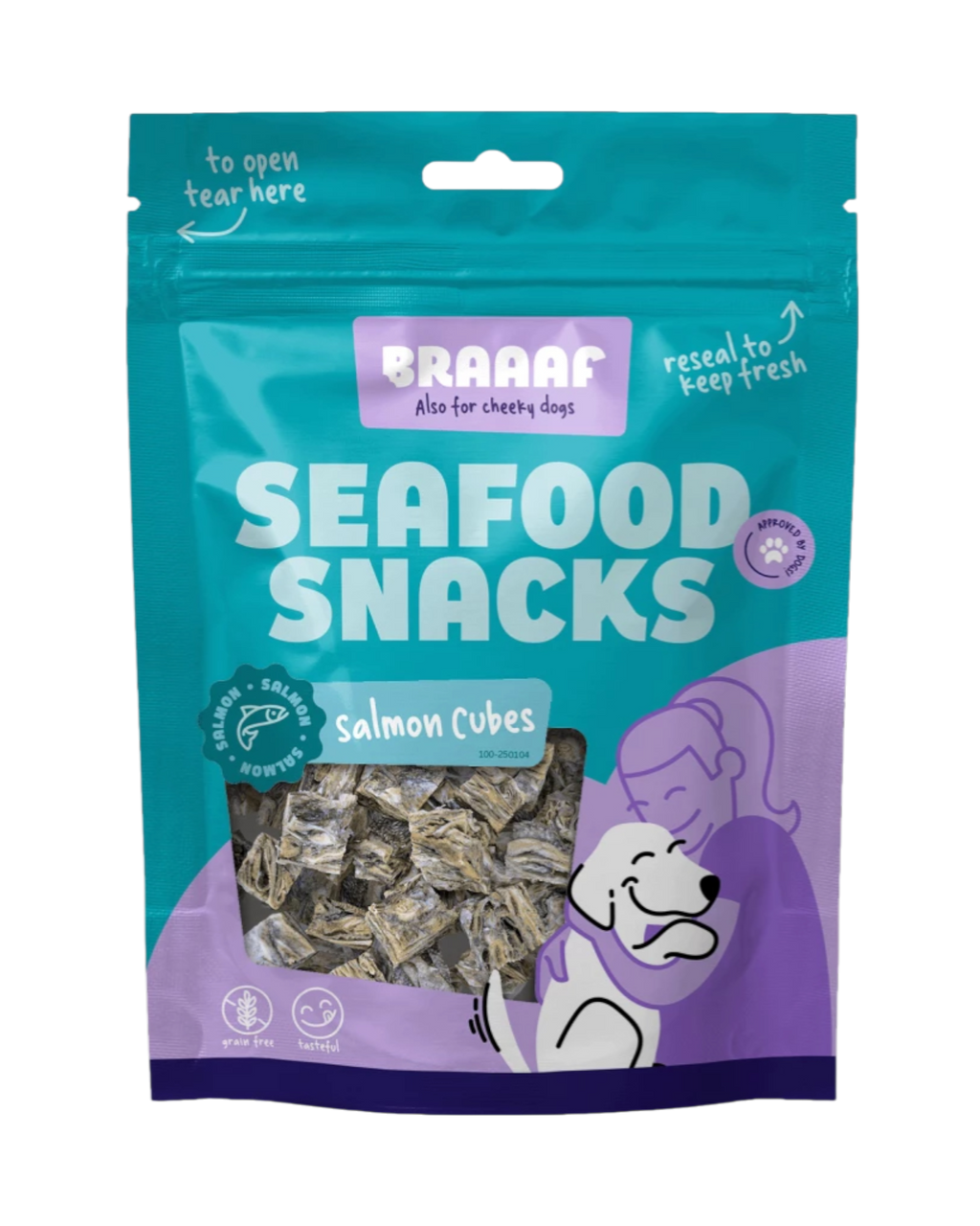 Braaaf Seafood – łosoś w kostkach 85 g
