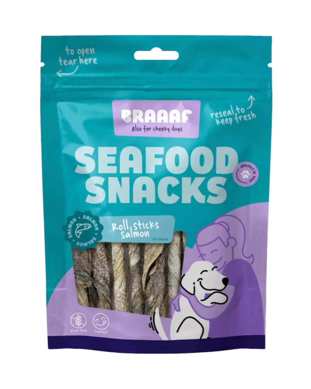 Braaaf Seafood – paluszki z łososiem 12 cm 85 g