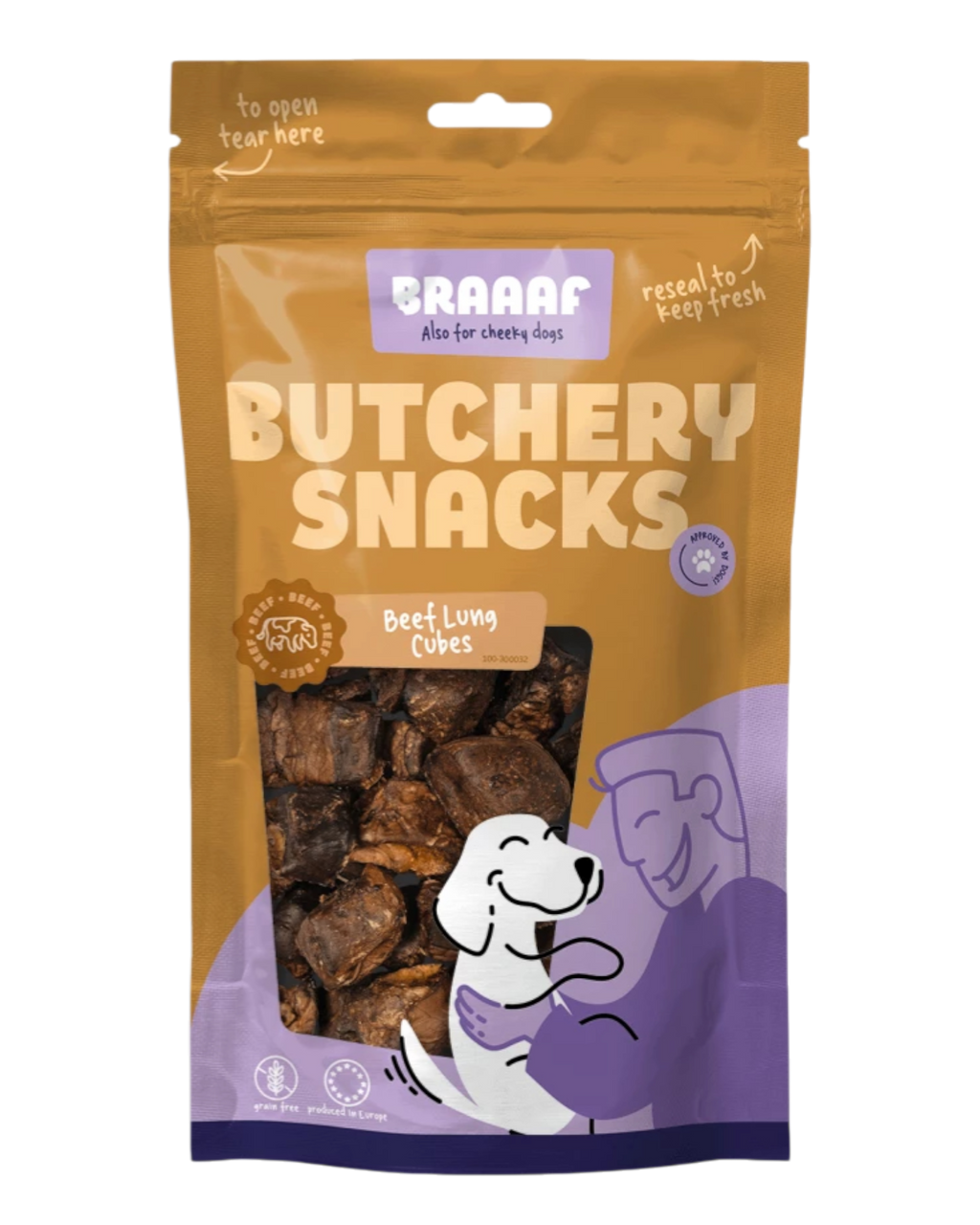 Braaaf Butchery Snacks – kostki z płuc wołowych 85 g