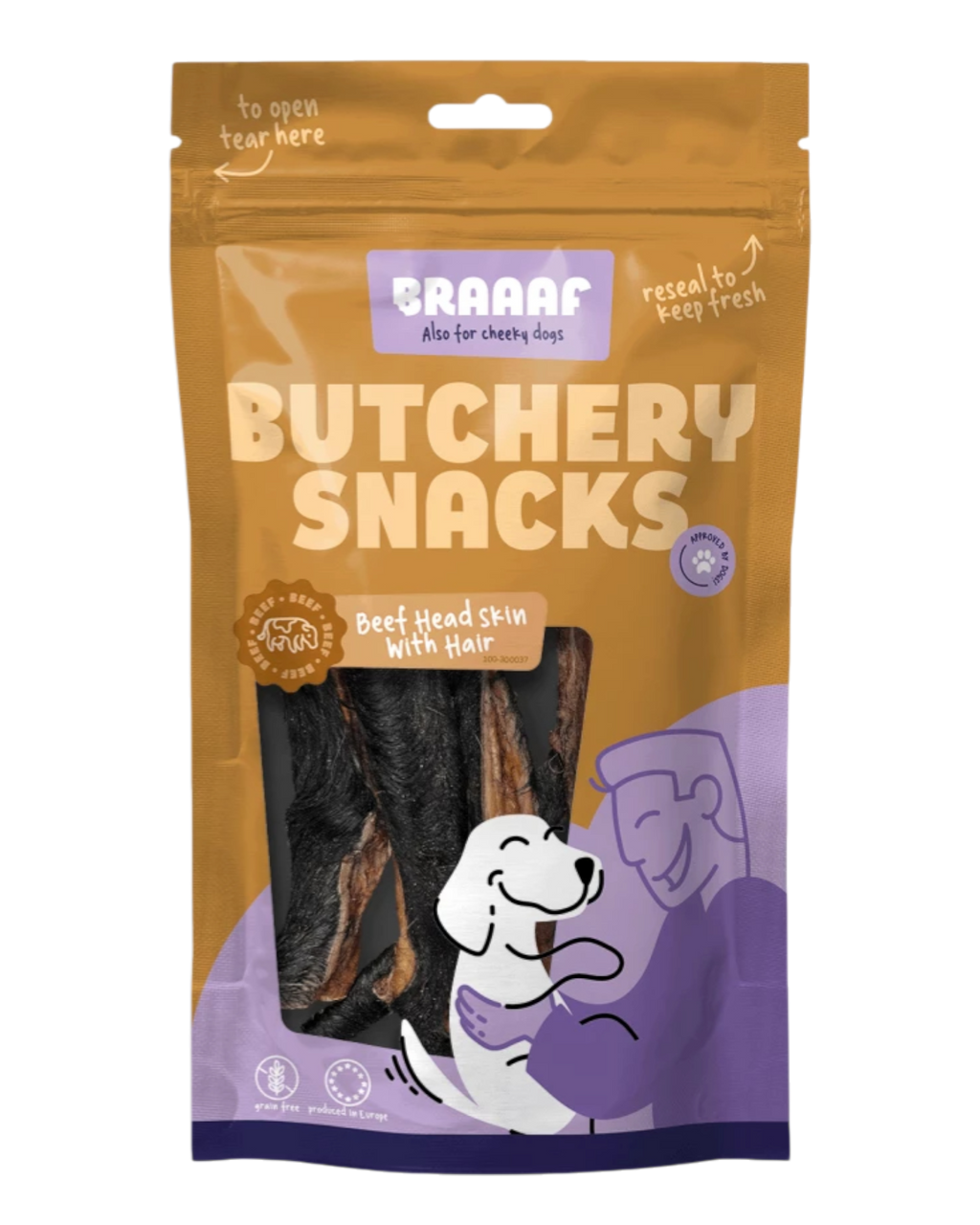 Braaaf Butchery Snacks – skóra z głowy wołowej 150 g