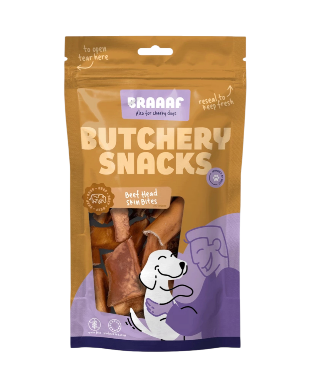 Braaaf Butchery Snacks – kawałki skóry z głowy wołowej 150 g