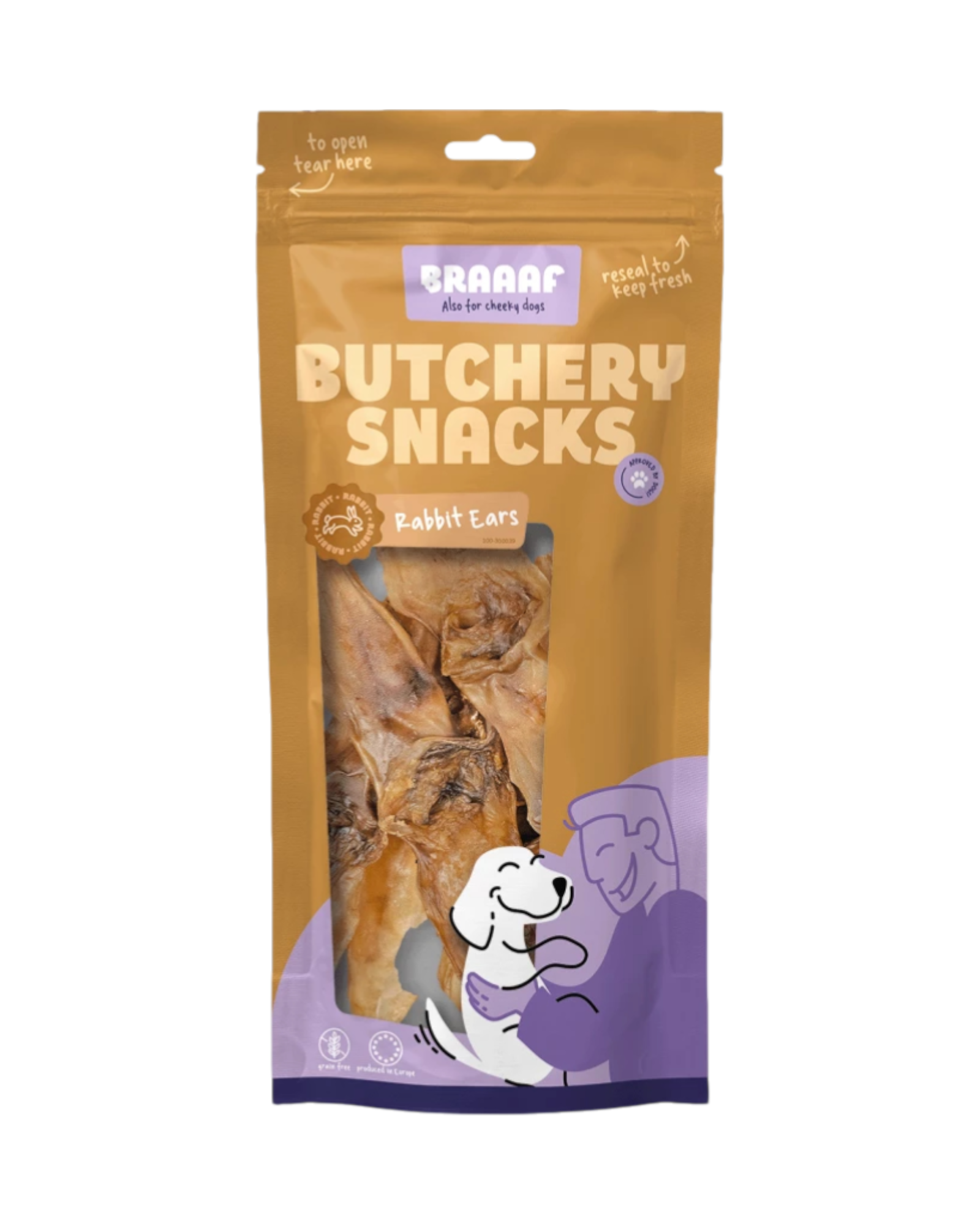 Braaaf Butchery Snacks – Kaninchenohren 80 g
