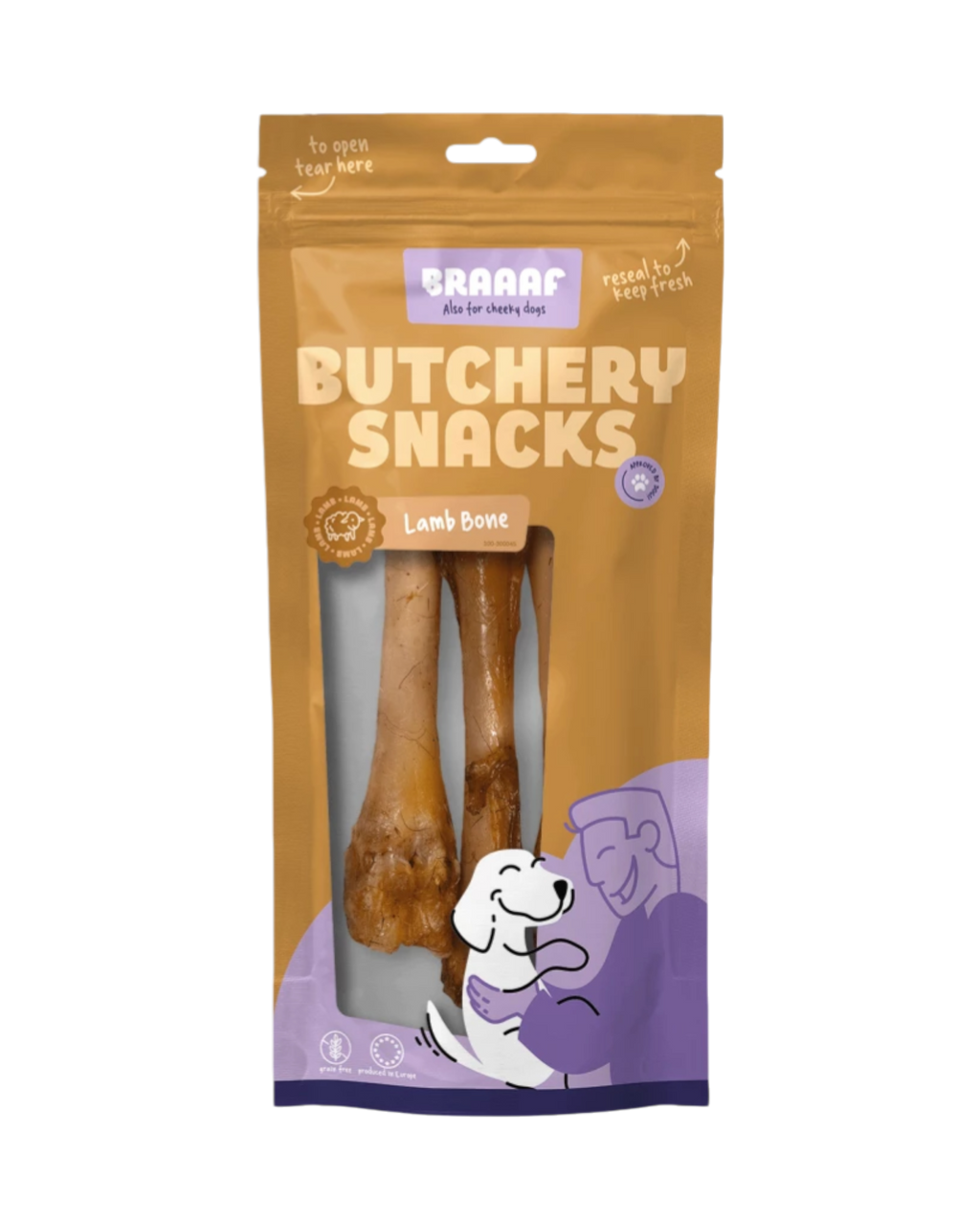Braaaf Butchery Snacks – Lammknochen 3 Stück.