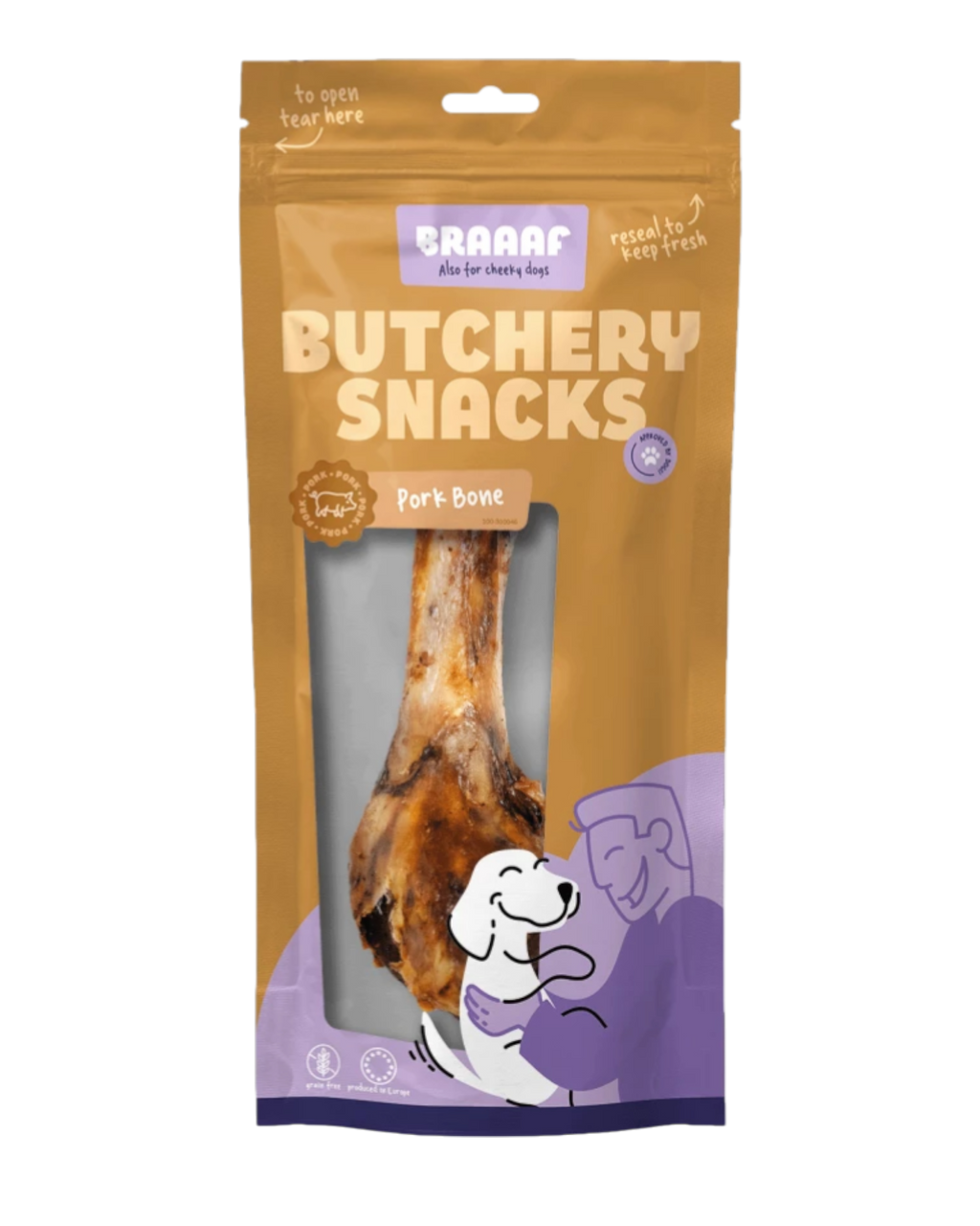 Braaaf Butchery Snacks – Schweineknochen 1 Stück.