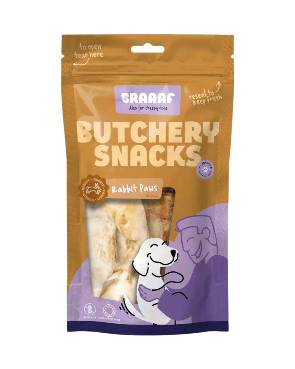 Braaaf Metzgerei Snacks - Kaninchenpfoten 100 g