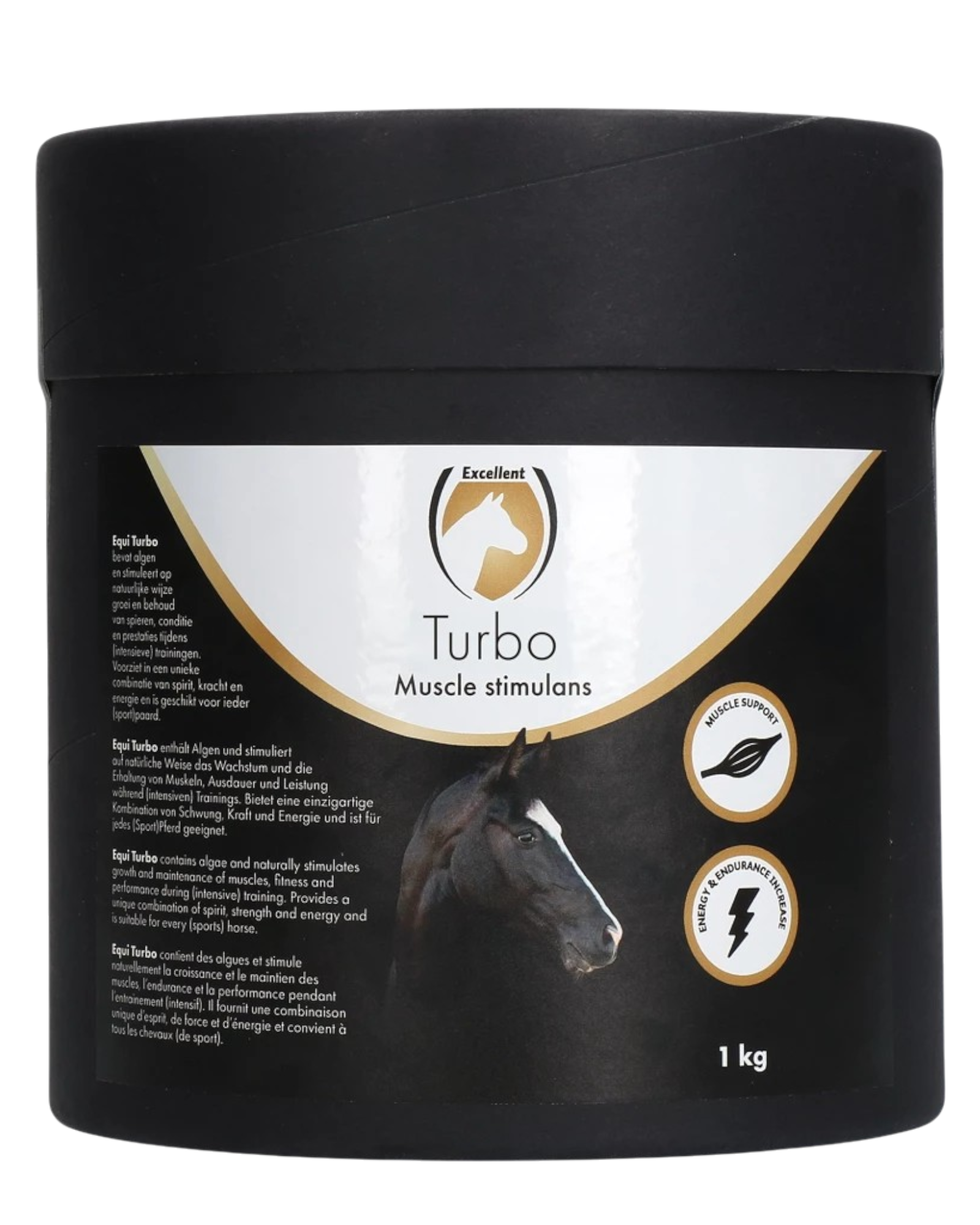 Excellent Horse Turbo, supports muscle building and improves horse performance