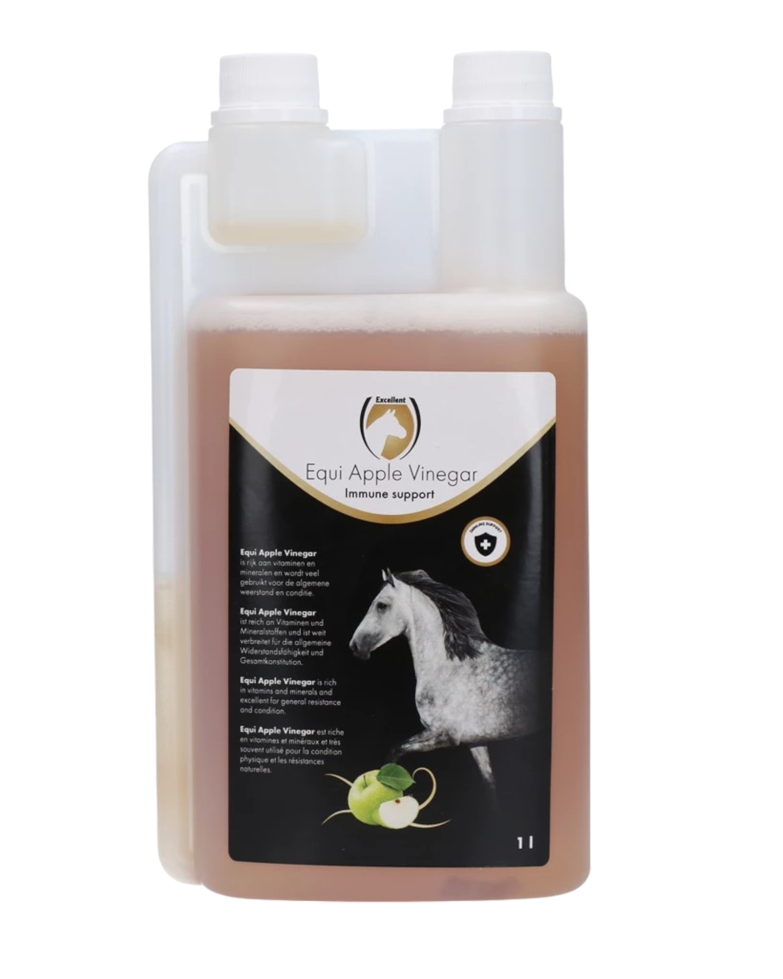 Uitstekende paardenappelazijn 1 l, ondersteunt de immuniteit en conditie