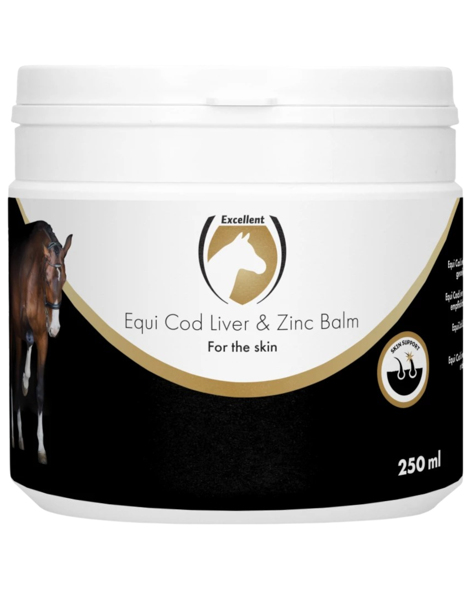 Excellent Horse Cod Liver & Zinc Balm 250 ml maść do pielęgnacji otarć, skaleczeń i podrażnień