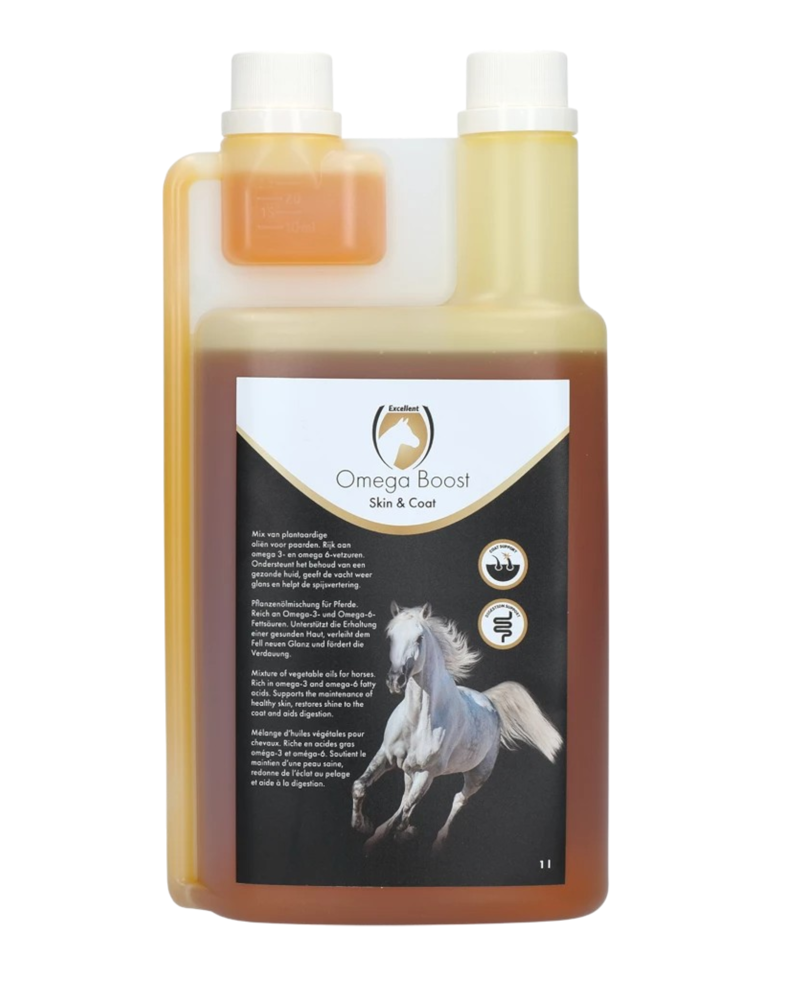 Excellent Horse Omega Boost 1 l, ondersteunt de vacht en huid van uw paard