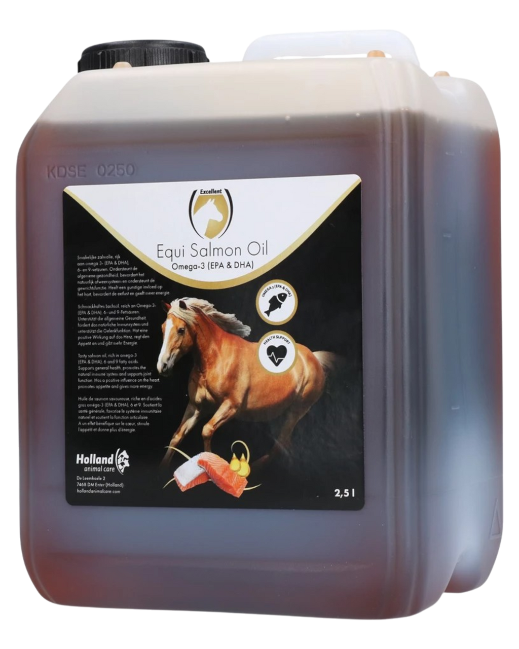 Excellent Horse Zalmolie 1 l - aanvullend diervoeder voor paarden - natuurlijke Omega-3-zuren