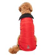 Goo-eez Mock Neck Signature Wrap Dog Jacket – Black and Red