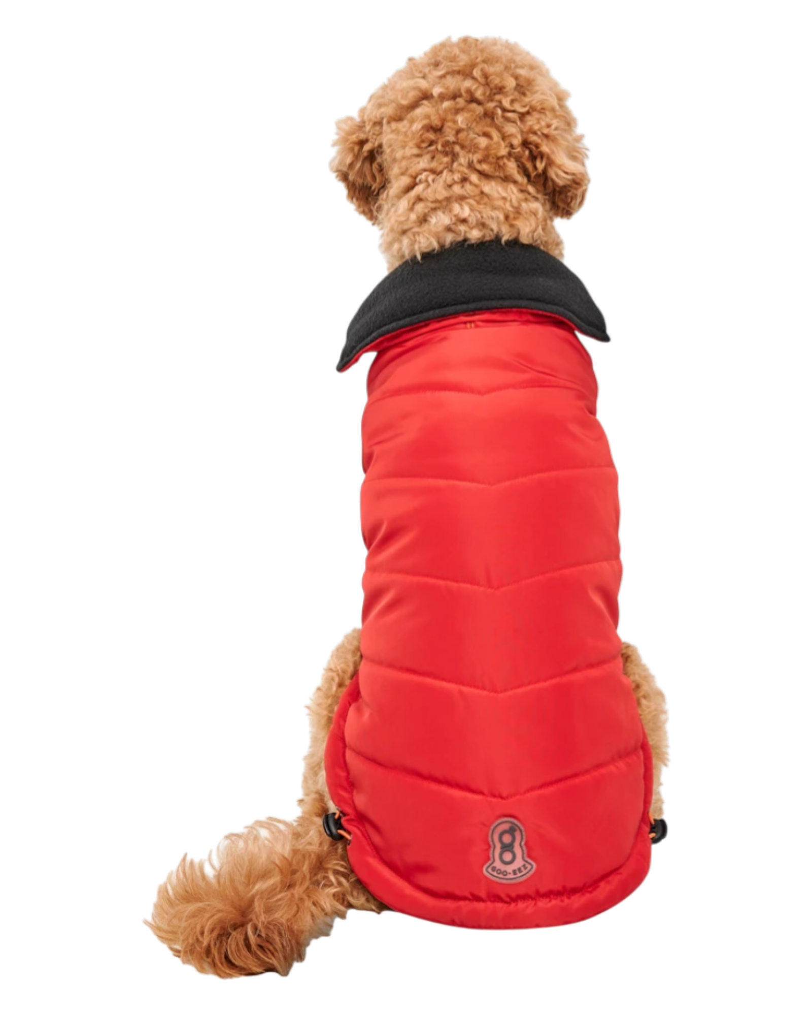 Goo-eez Mock Neck Signature Wrap Hundejacke – Schwarz und Rot 