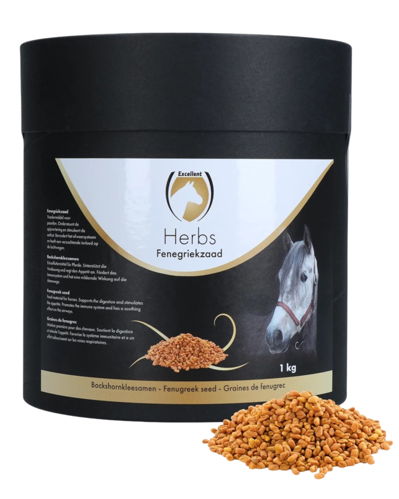 Excellent Horse Herbs Fenegriekzaad 1 kg ondersteunt het spijsverteringsstelsel en stimuleert de eetlust