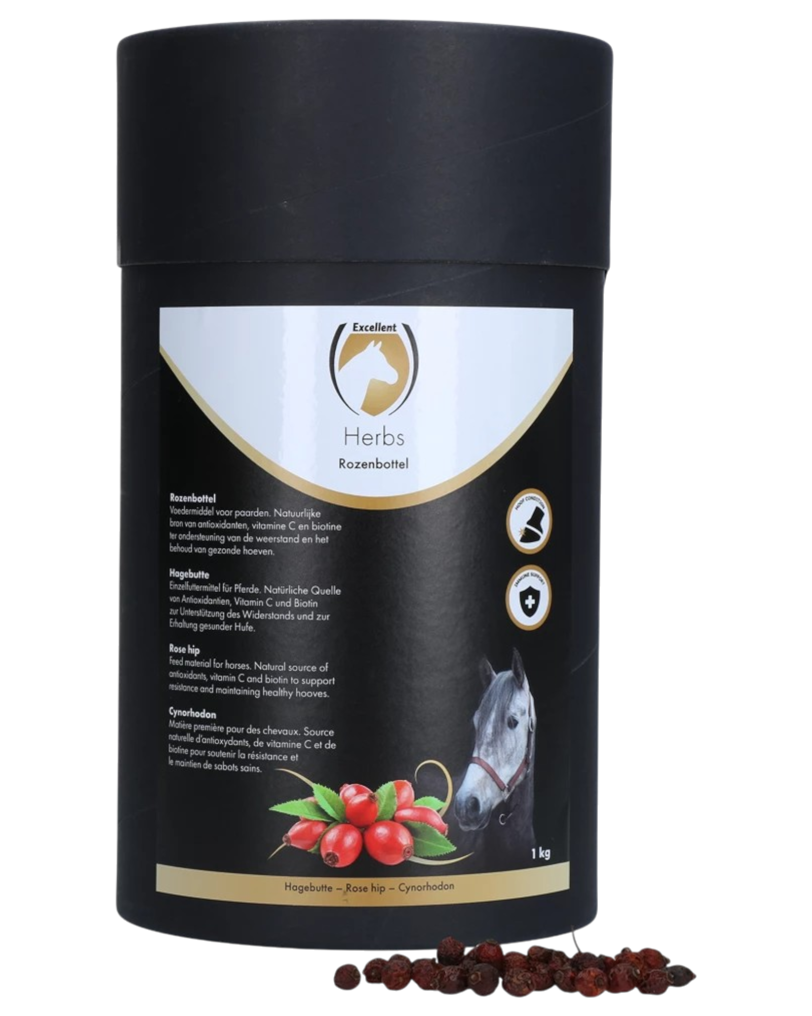 Excellent Horse Rosehip 1 kg helpt gezonde hoeven te behouden en verhoogt hun natuurlijke weerstand