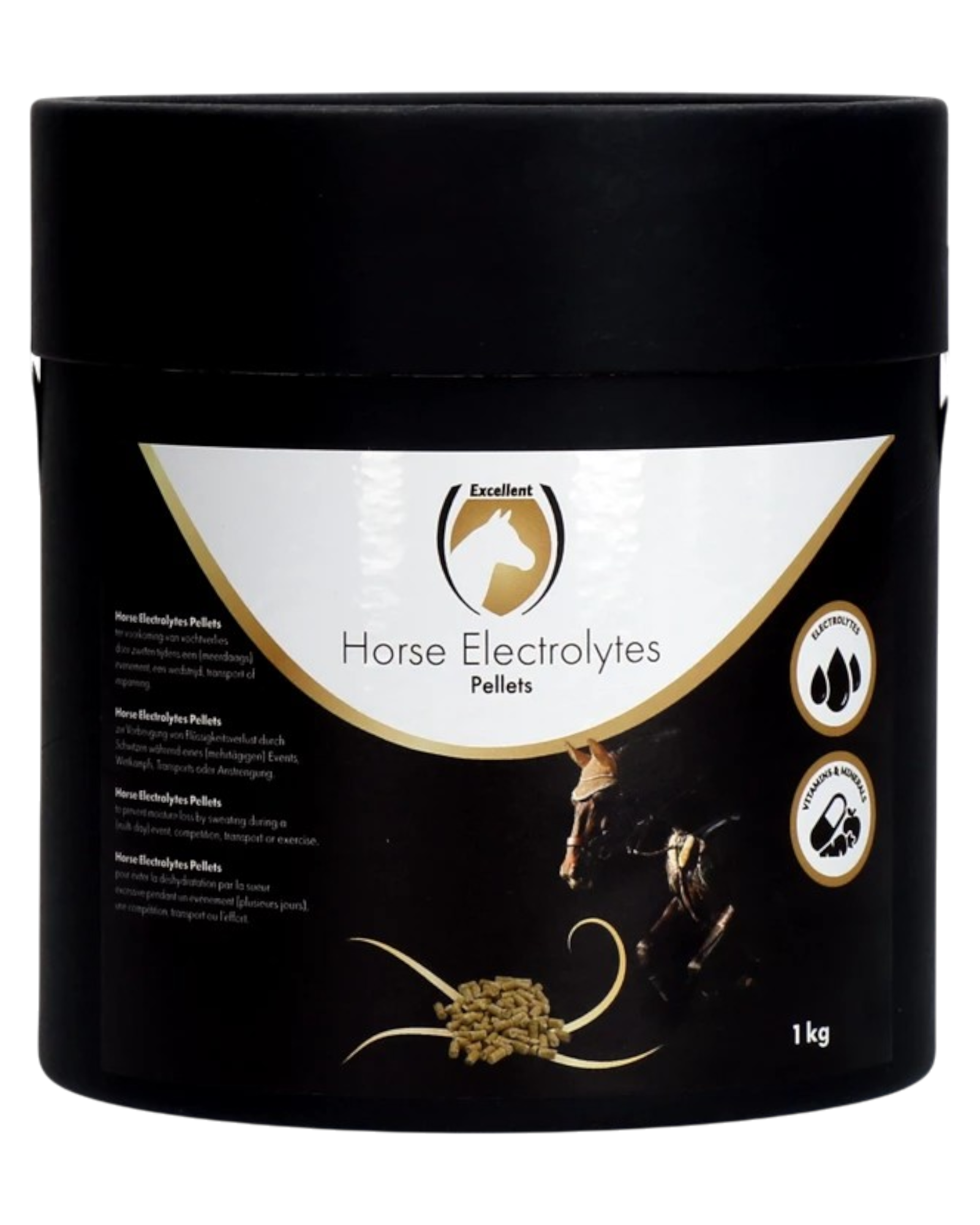 Excellent Horse Electrolytes granulate 1 kg to compensate for electrolyte losses in horses' bodies after intense physical exertion