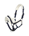 Halfter für Pferde mit Fell Canter Club marineblau – COB, FULL