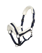 Paardenhalster met bont marineblauw Canter Club