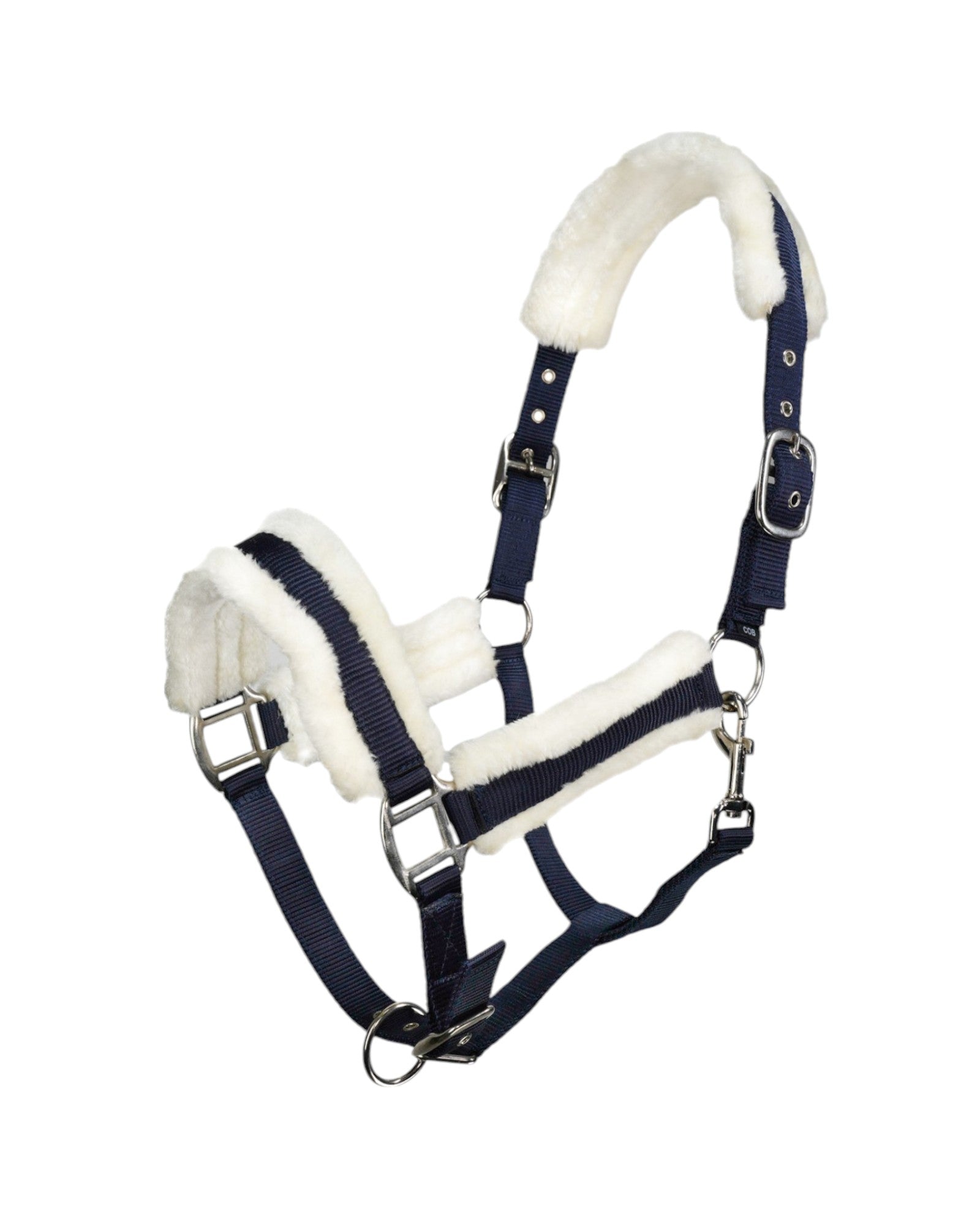 Paardenhalster met bont marineblauw Canter Club