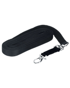 Black lux lunge line with a swivel snap hook 7.5 m for lunging a horse