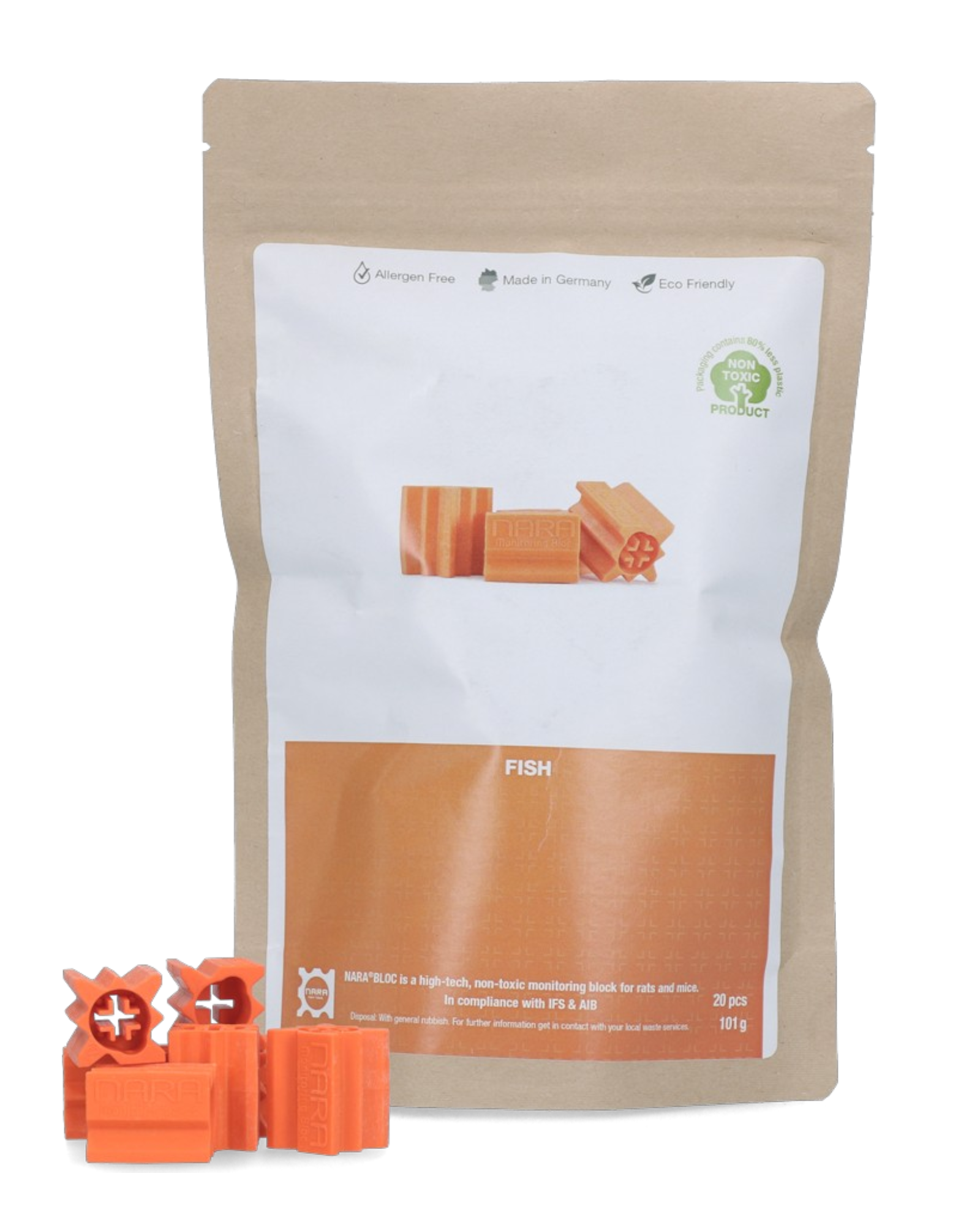NARA Bloc Fish Mouse and Rat Lure – 20 pcs, allergen-free