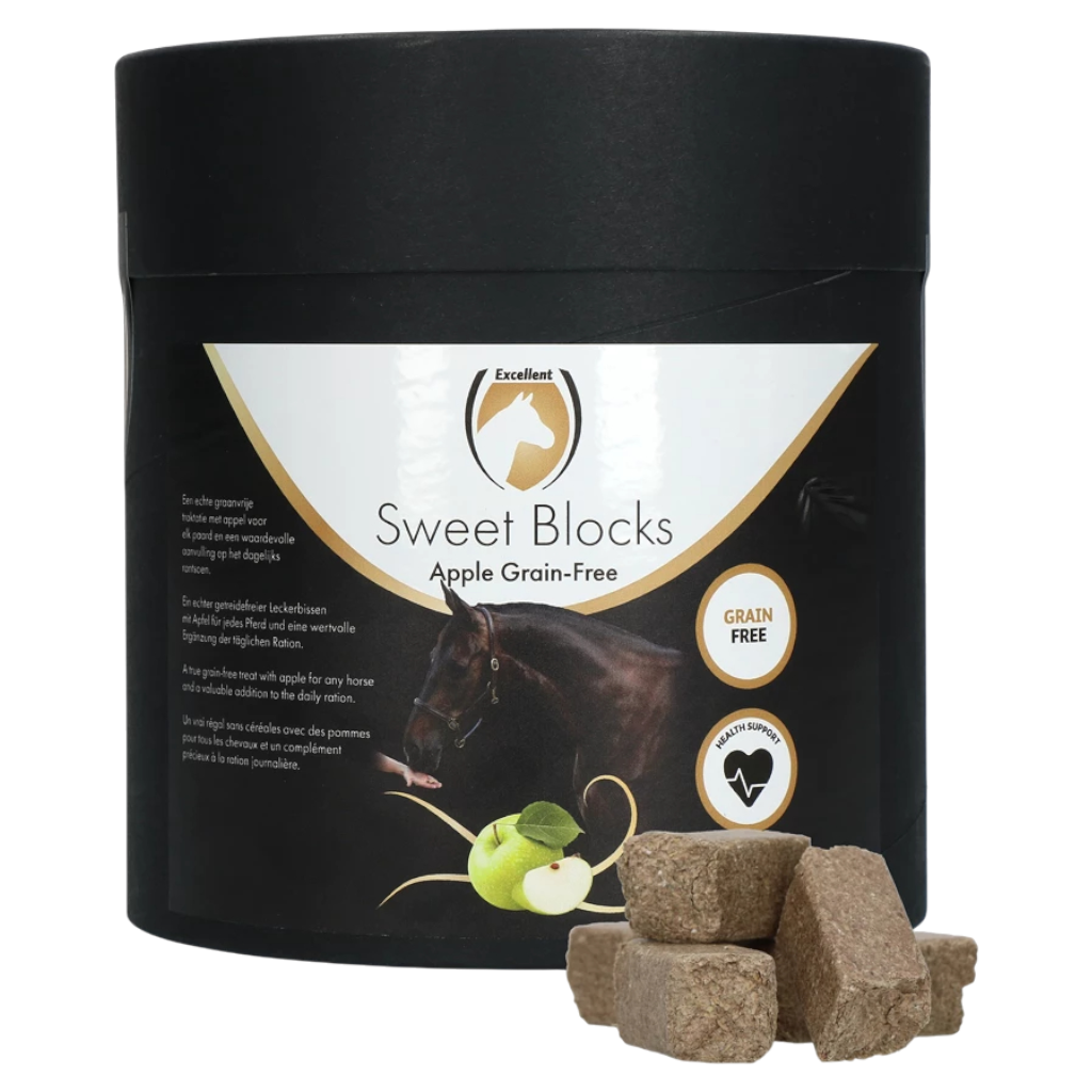 Excellent Horse Sweet Blocks Apple – Bezzbożowe smakołyki dla koni z jabłkiem