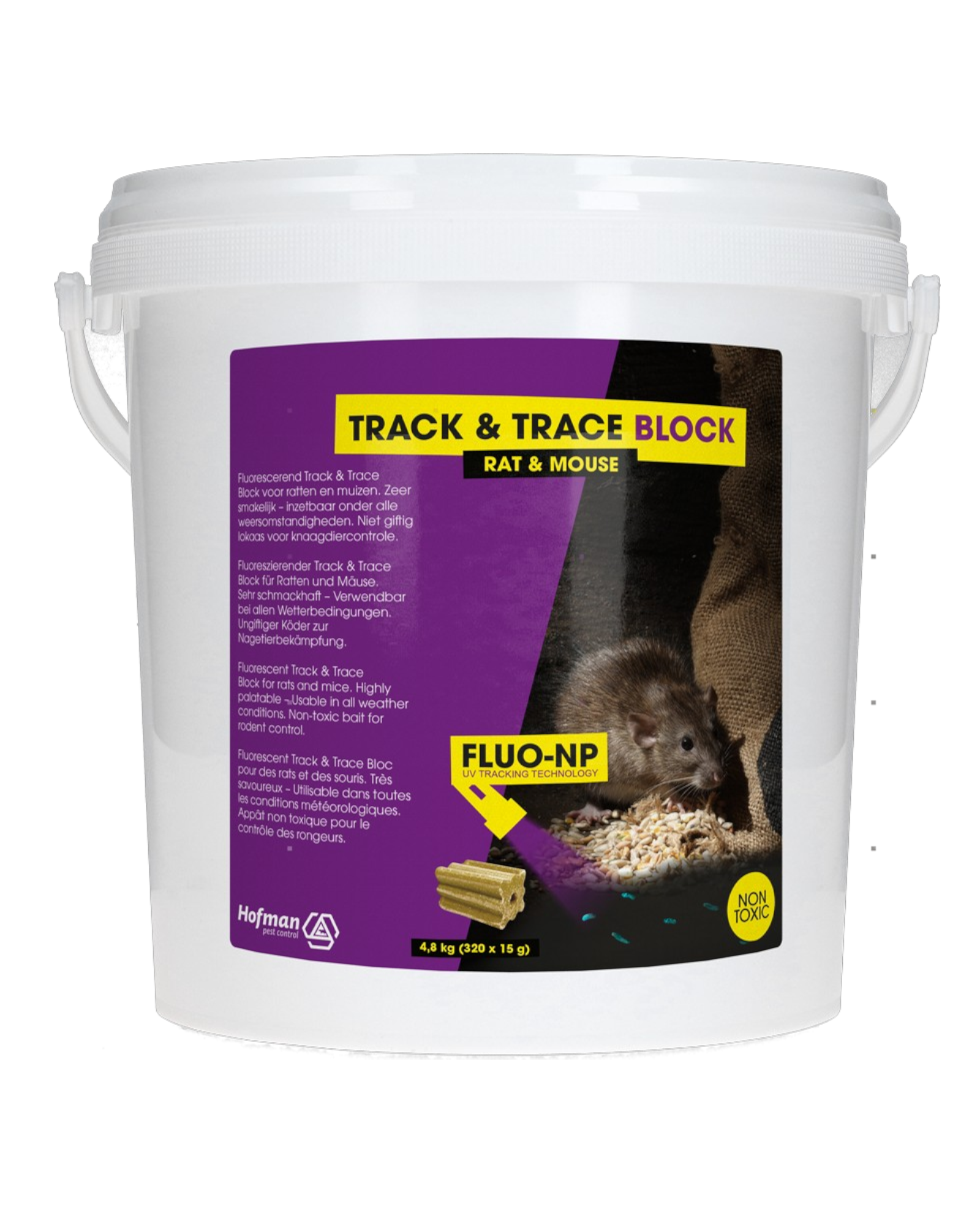 Track & Trace Block Fluo mouse and rat monitoring bait – 320 x 15 g