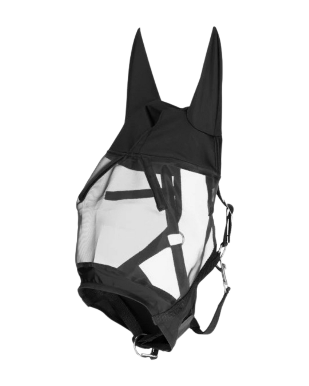 Black halter with insect mask, flies of various sizes