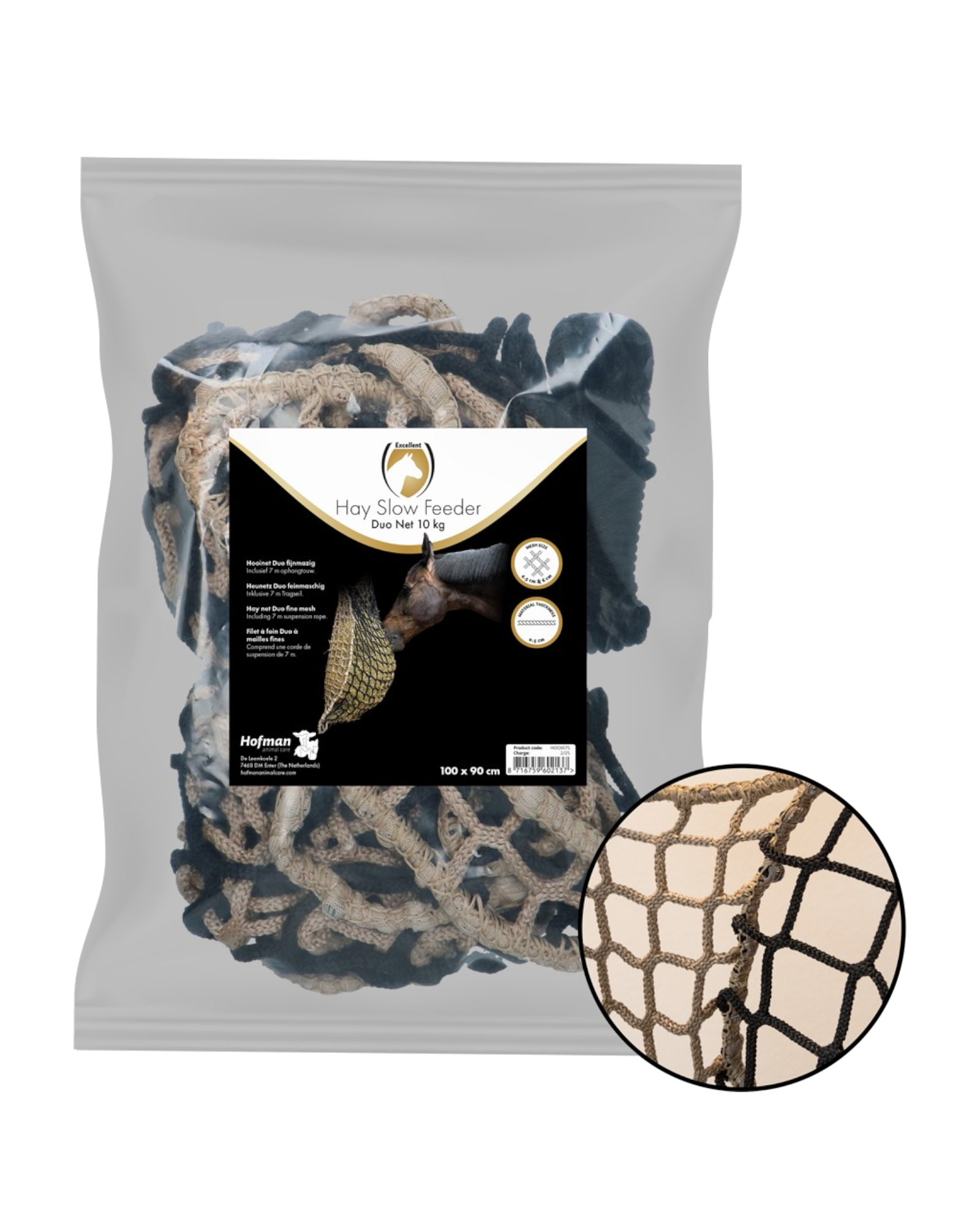 Hay Slow Feeder Net 10 kg (60/45 mm) – Durable hay net for horses