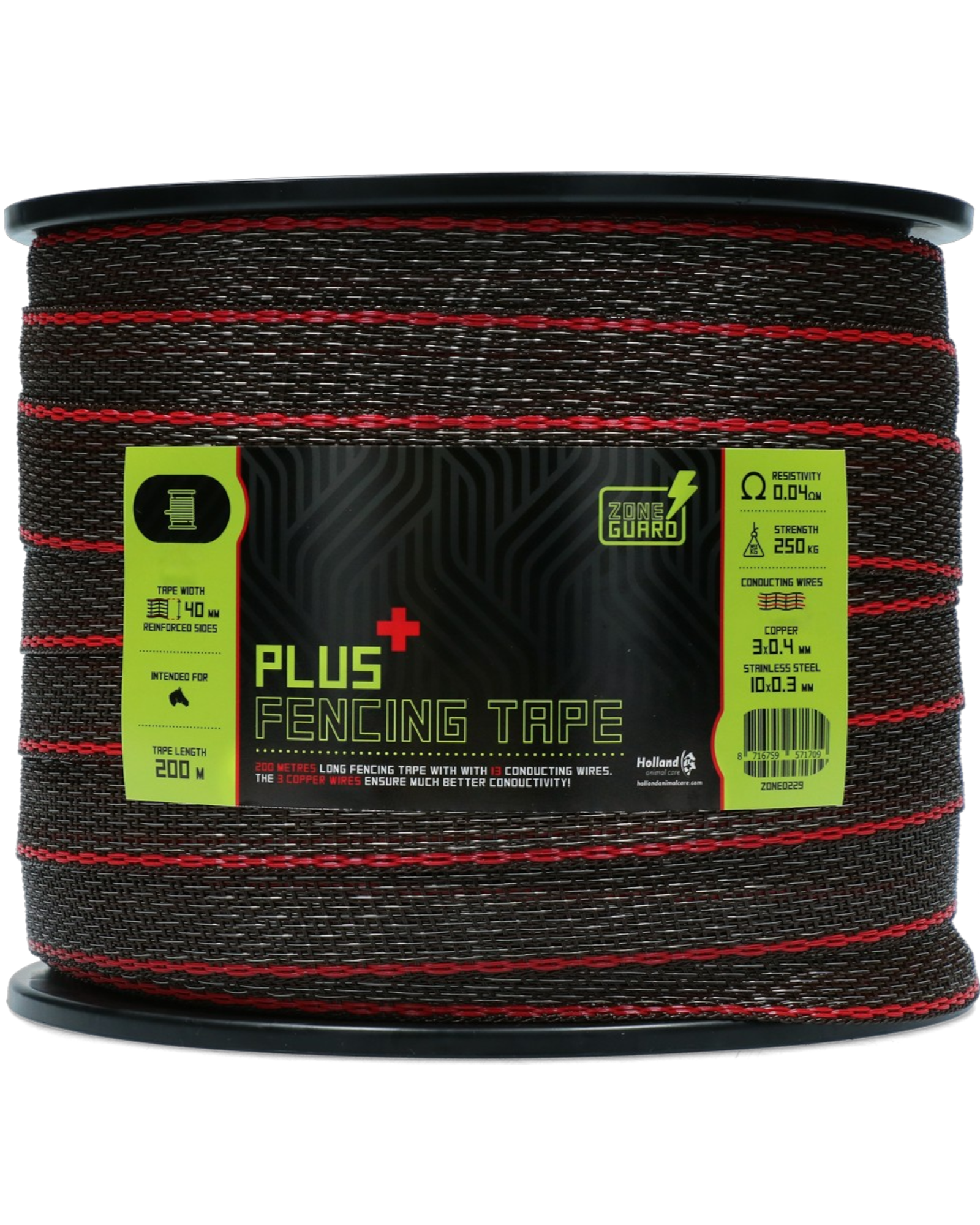 ZoneGuard Plus Fencing Tape 40mm Brown 200m – Taśma ogrodzeniowa TURBO dla koni