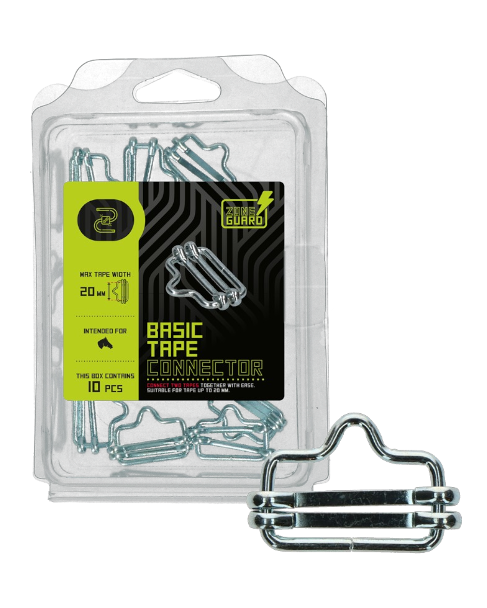 ZoneGuard Basic Tape Connector 20mm – Hekwerk Tape Connector (10 stuks)