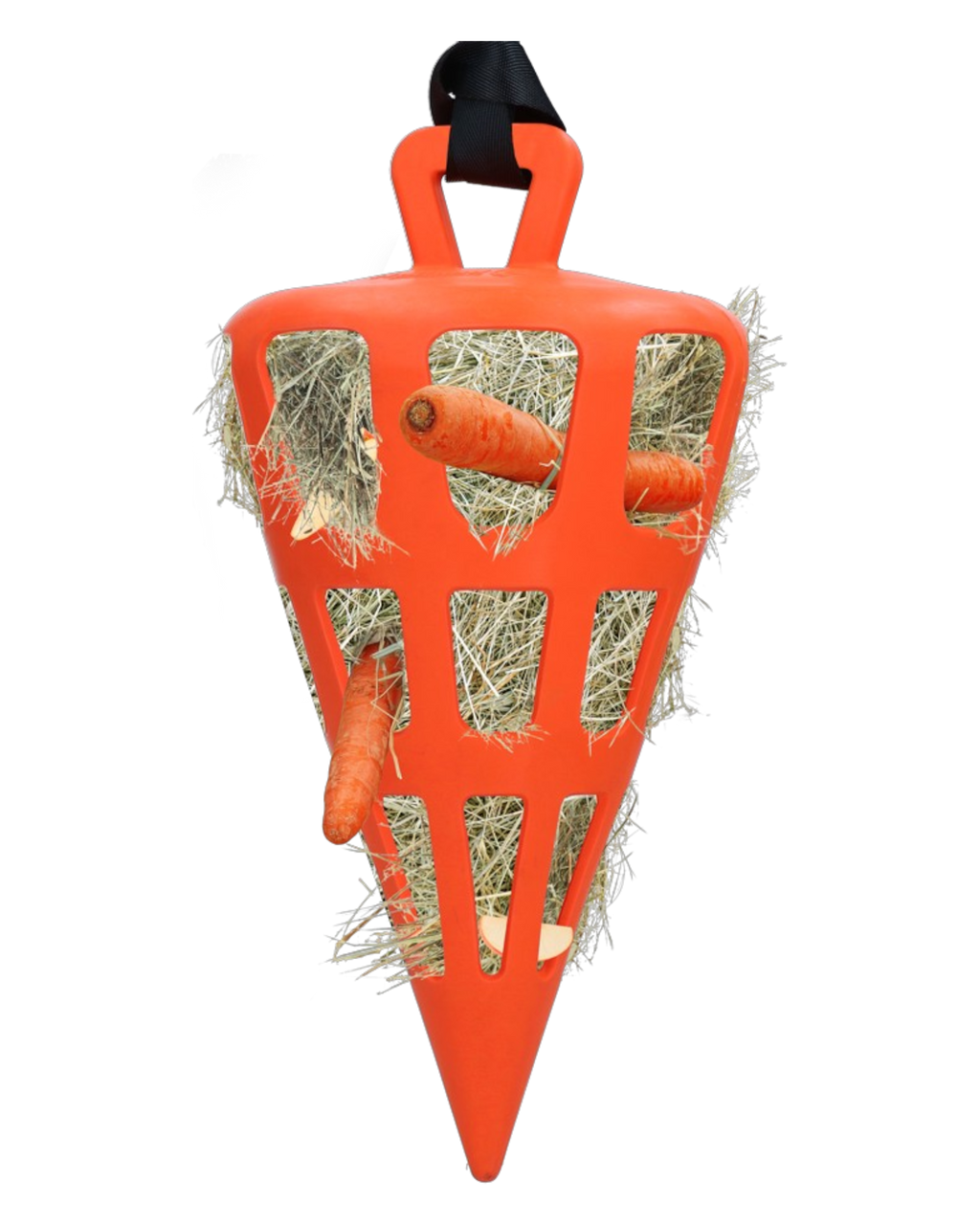 Hay Slow Feeder Fun & Flex Marchewka – Pomarańczowa, Gumowa