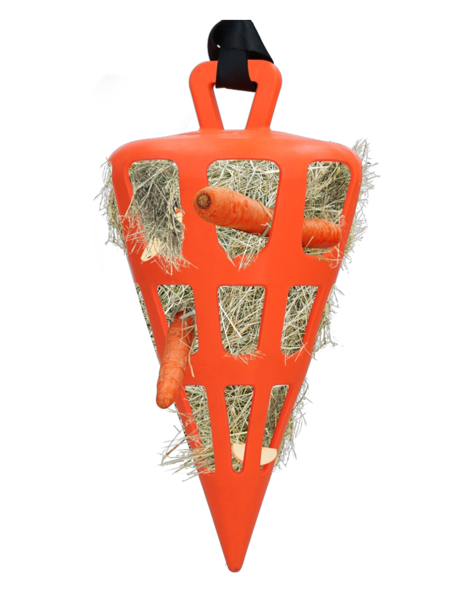 Hay Slow Feeder Fun & Flex Marchewka – Pomarańczowa, Gumowa