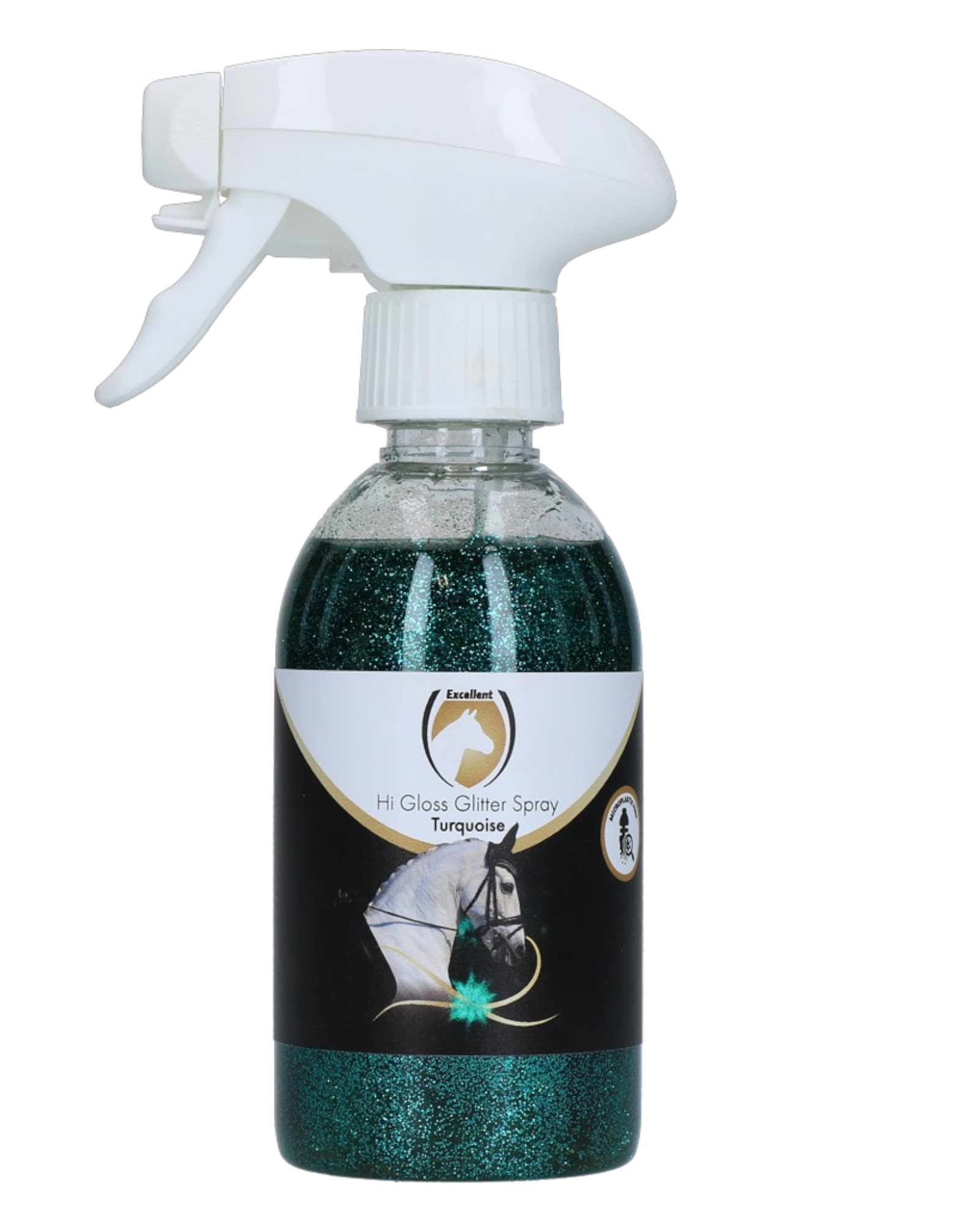 Excellent Horse Hi Gloss Glitter Spray Turquoise 250ml – Turkusowy brokatowy spray dla koni