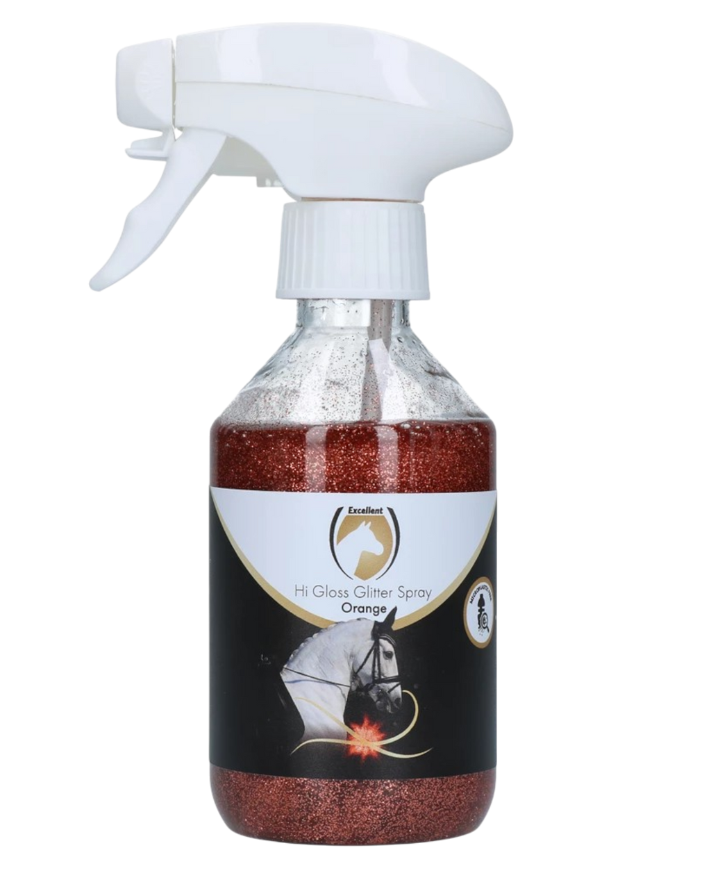 Excellent Horse Hi Gloss Glitter Spray Oranje 250ml – Oranje glitterspray voor paarden