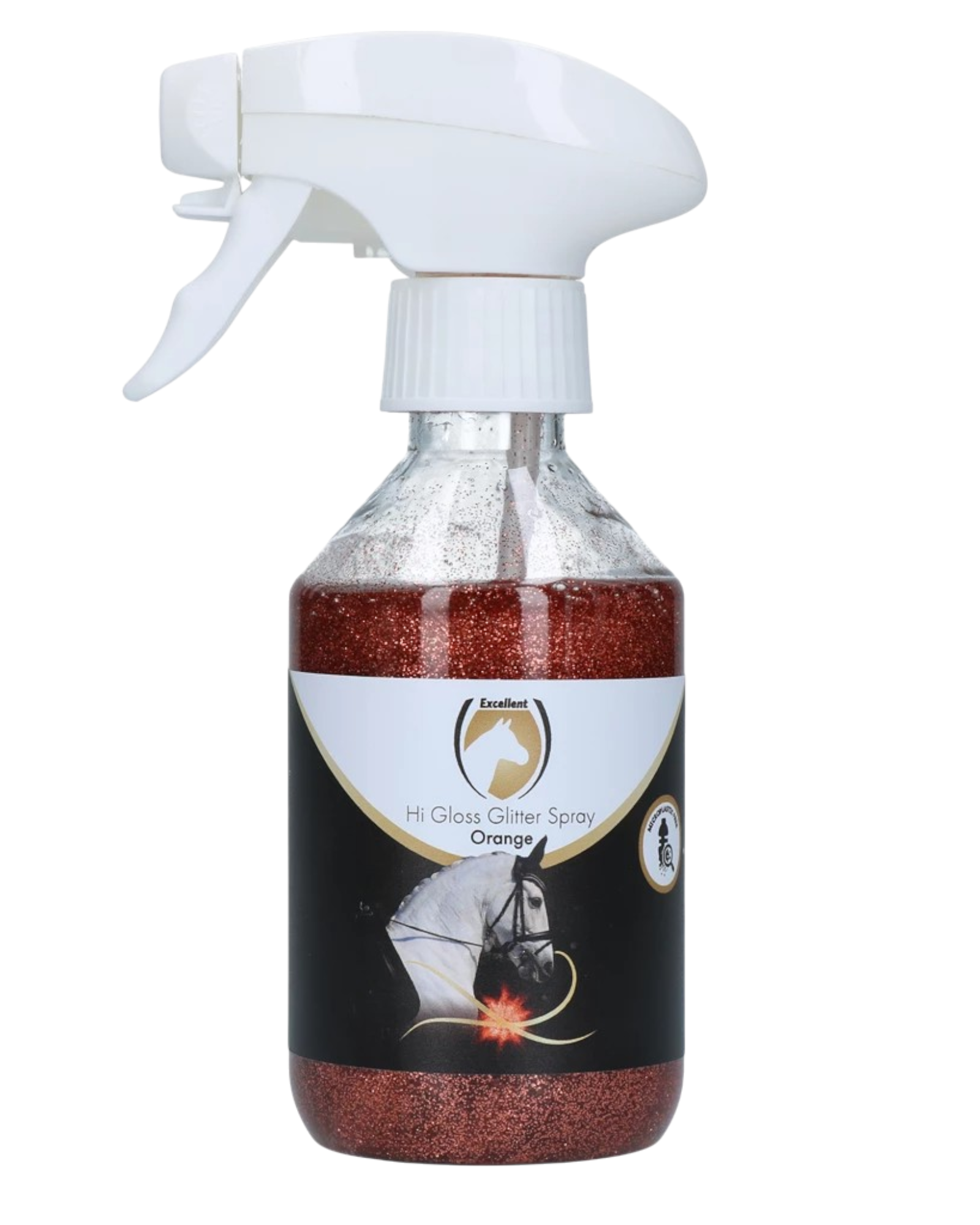 Excellent Horse Hi Gloss Glitter Spray Orange 250ml – Pomarańczowy brokatowy spray dla koni