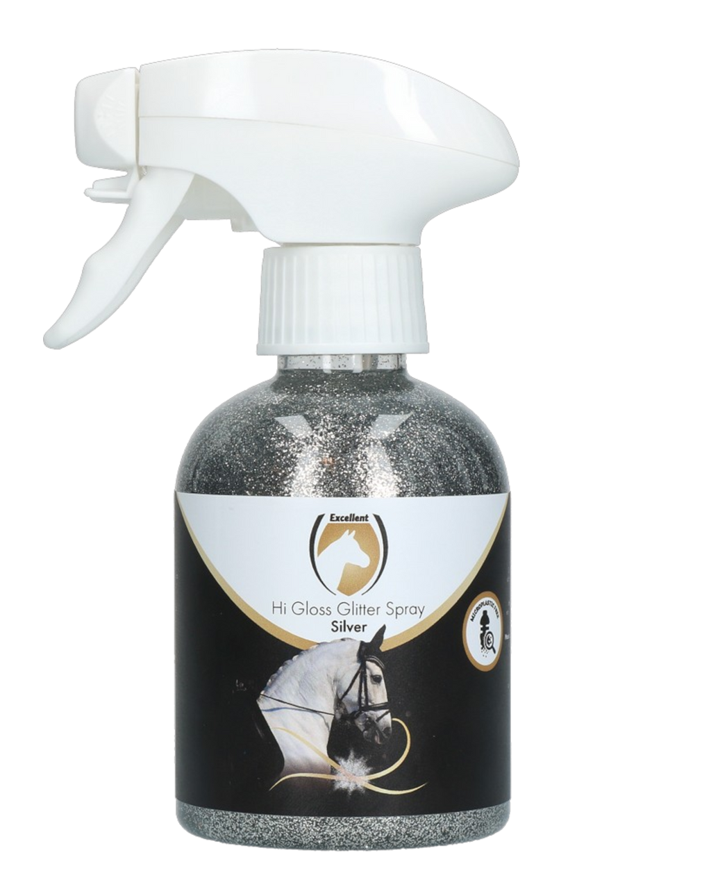 Excellent Horse Hi Gloss Glitter Spray Silver 250ml – Silver glitter spray for horses