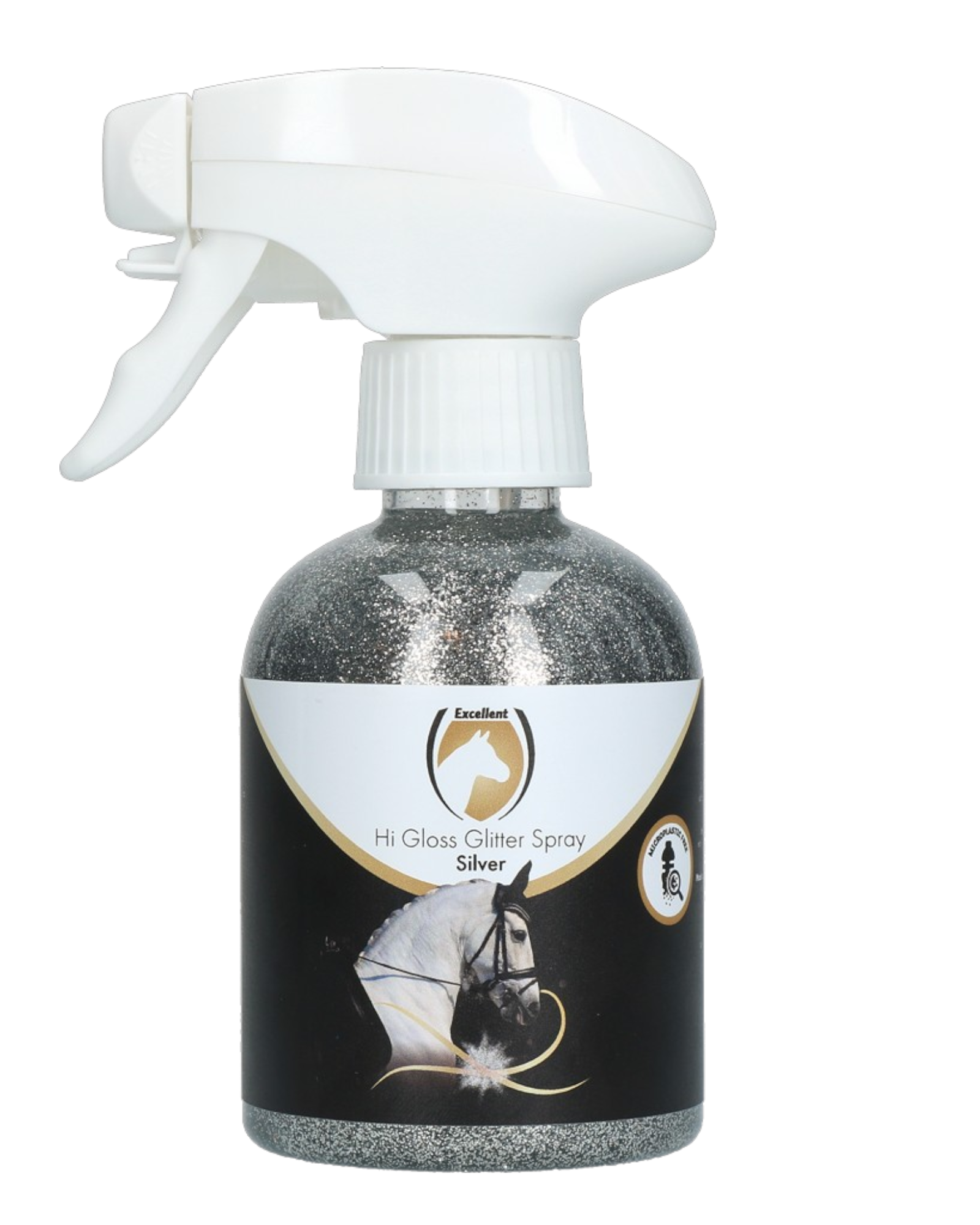 Excellent Horse Hi Gloss Glitter Spray Silver 250ml – Srebrny brokatowy spray dla koni