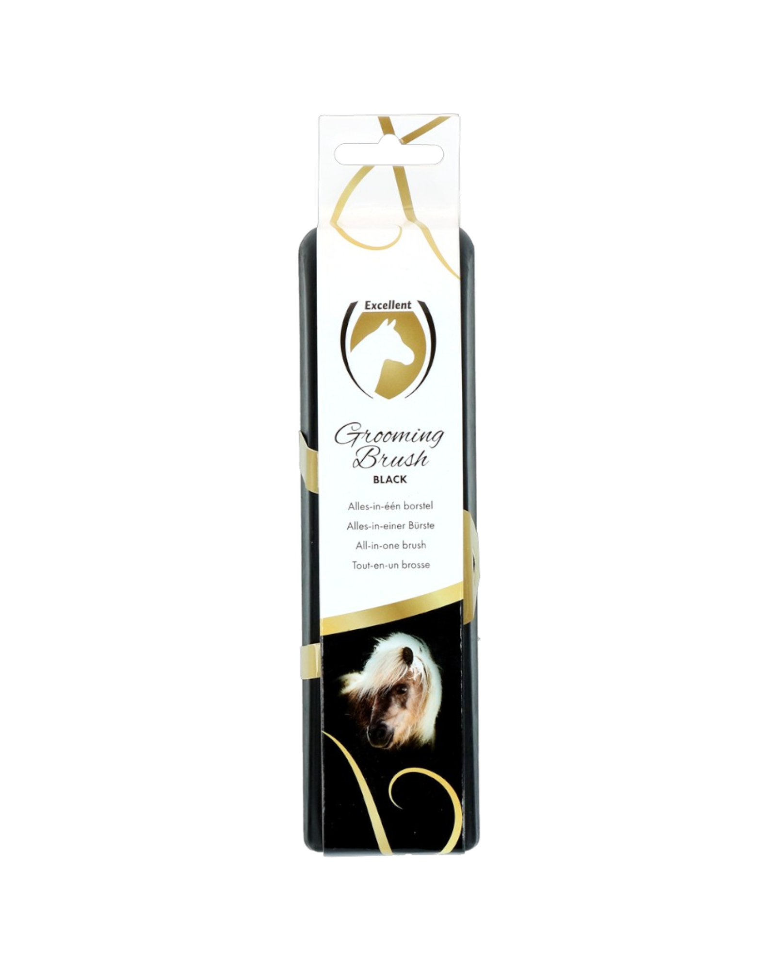 Excellent Horse Grooming Brush L Black – Duża szczotka pielęgnacyjna dla koni